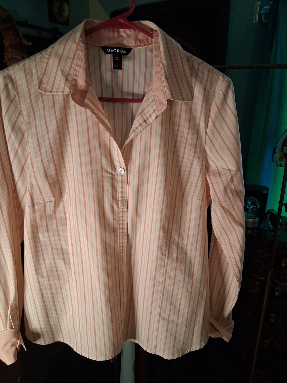 George Women’s Pink Striped Button-Front Shirt